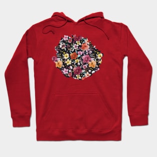 WINTER FLOWER BOUQUETS MULTI BLACK Hoodie